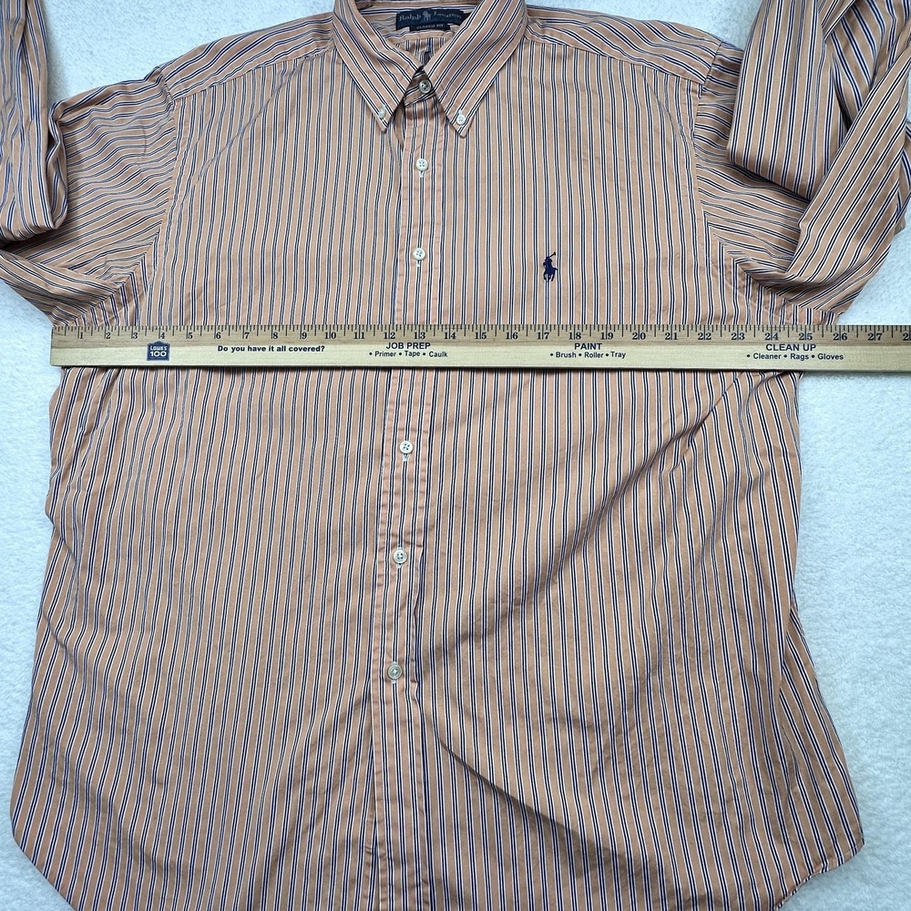 Ralph Lauren Shirt Mens 2XL Orange Striped Button Down Long Sleeve Classic Fit‎ - Picture 4 of 6